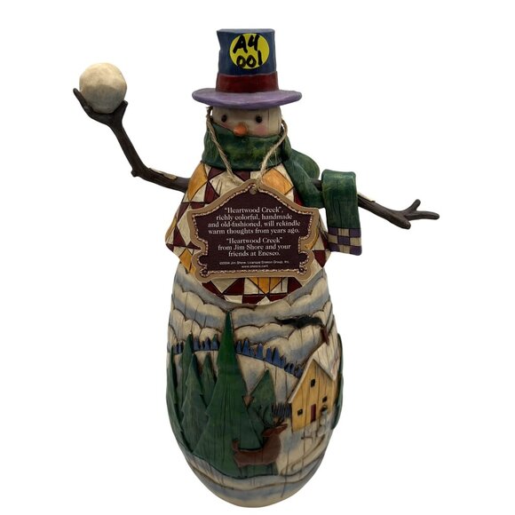 Jim Shore SIGNED 2004 Collectors Heartwood Creek 12" Winter Mischief Snowman - Picture 12 of 12